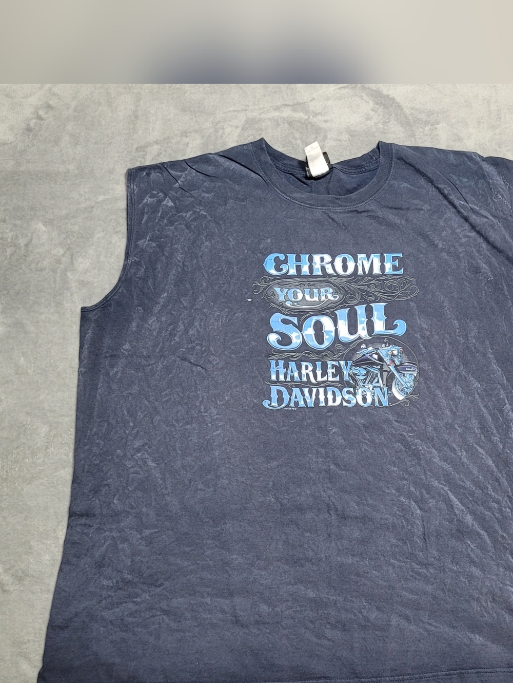 Harley Davidson Mens Sleeveless Tshirt Chrome Your Soul Woodstock, Illinois